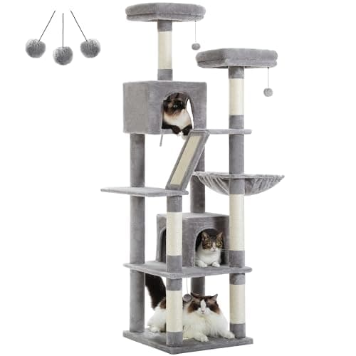 Cat Tree Tower for Small and Medium Cats — 70.9"H Light Grey