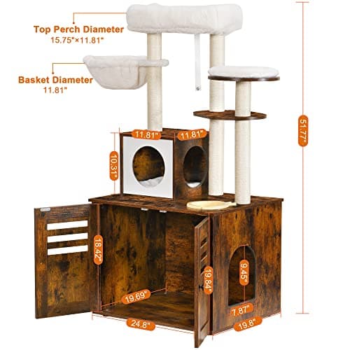 Heybly Cat Tree with Food Station and Condo