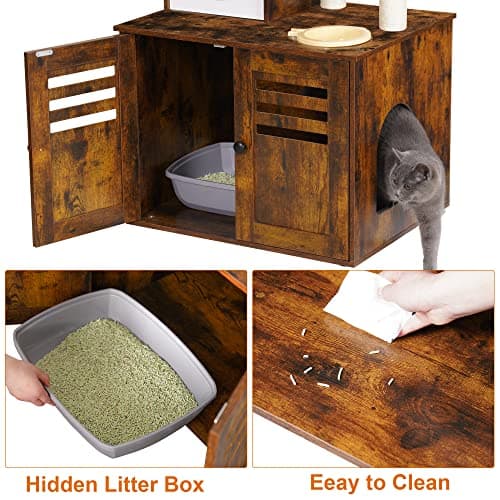 Heybly Cat Tree with Food Station and Condo