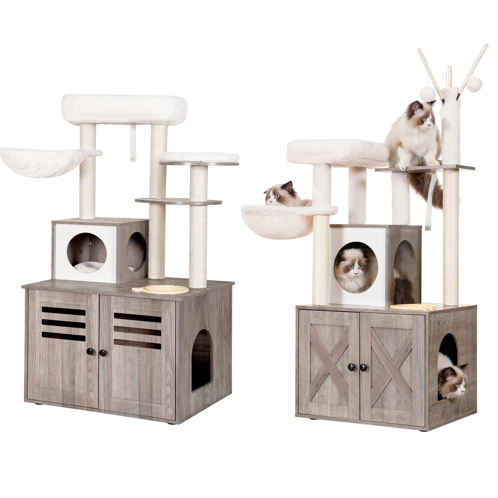 Modern Style Cat Tree with Large Platform and Condo