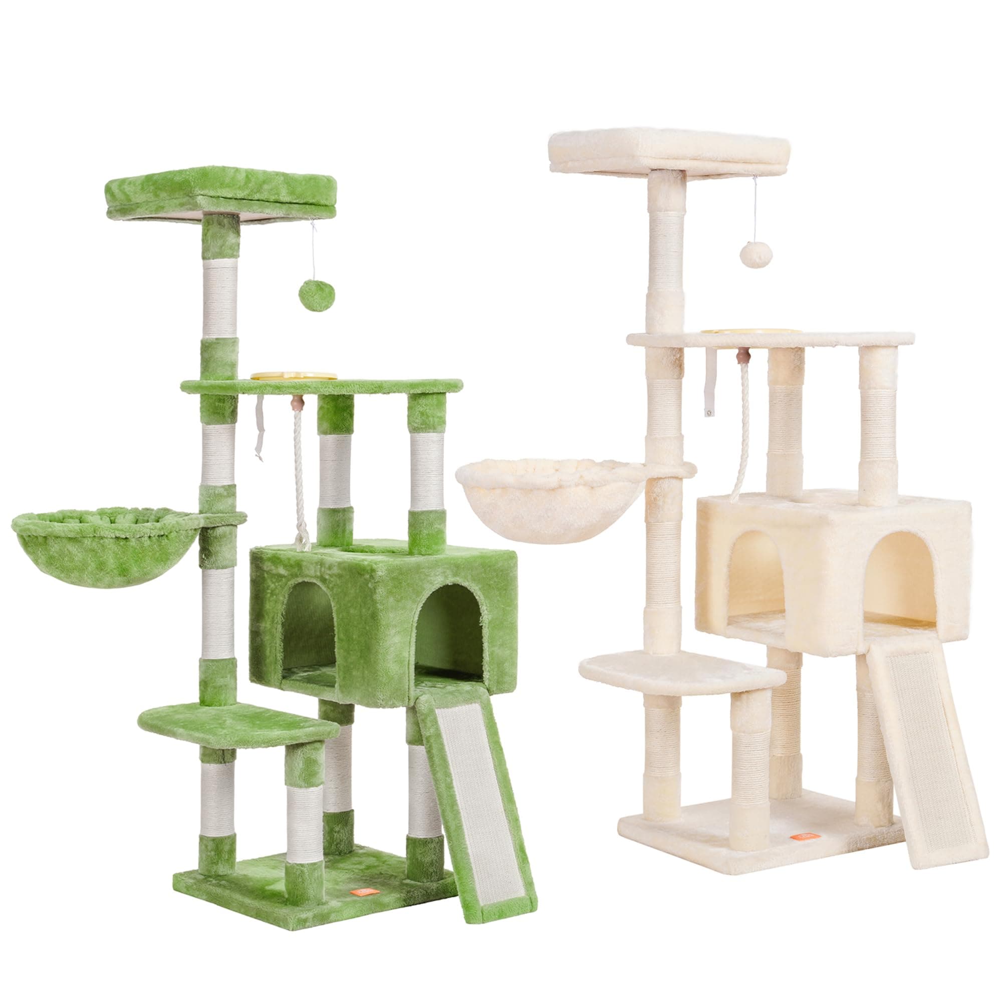Heybly Cat Tree with Feeding Bowl and Scratching Board